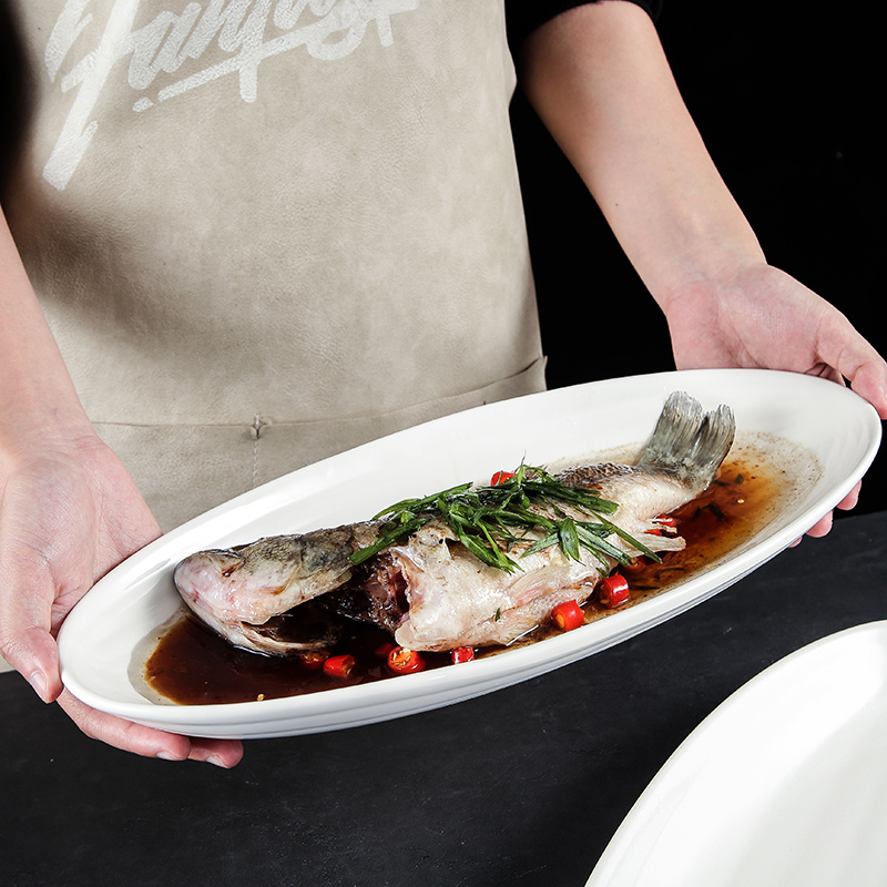 日式鱼盘子椭圆酒店个性蒸鱼盘子白色大号鱼碟加厚简约菜盘陶瓷,餐饮具,盘,淘宝优惠券,粉丝福利购,淘宝优惠卷