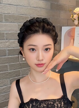 气质简约小波点齿梳发箍女2026新款日常外戴头箍发饰高颅顶压发卡