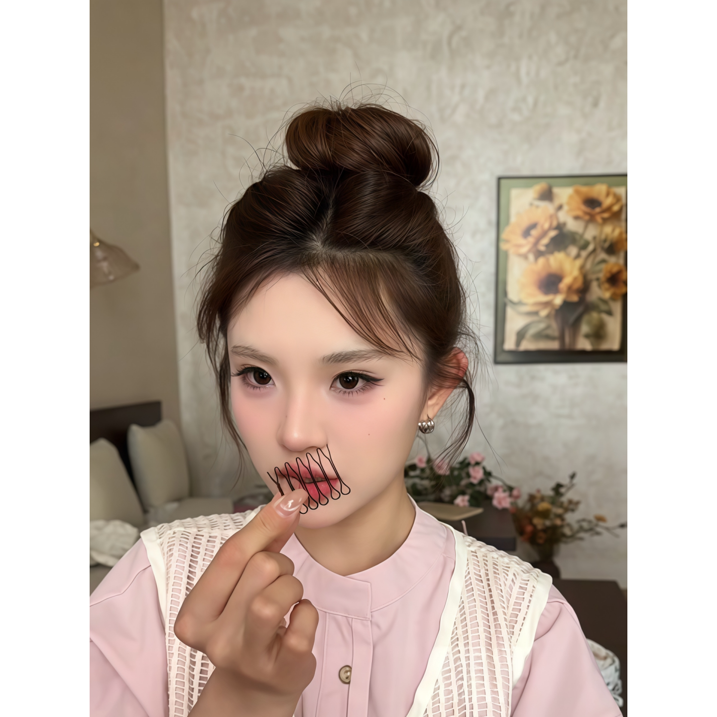 公主头隐形倒插梳发夹女成人浏海碎发整理神器高颅顶蓬松梳子发夹