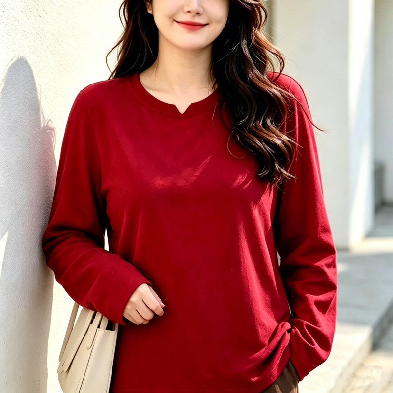 女式长袖t恤宽松大码打底衫上衣