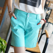 潮裤 大码 短裤 女士夏季 西装 韩版 子休闲裤 高腰五分裤 宽松阔腿裤 中裤