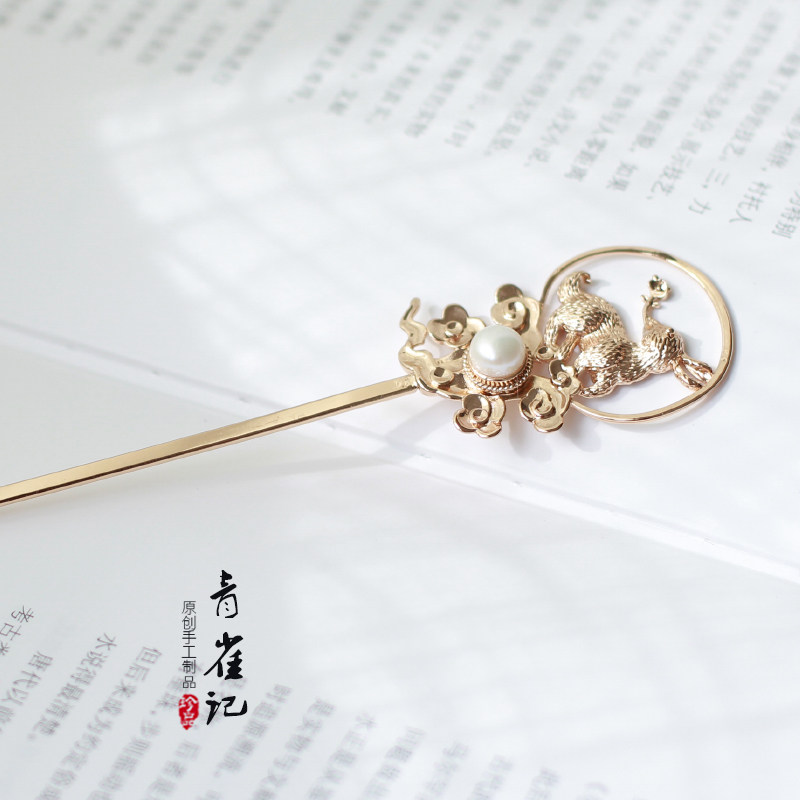 青雀记原创手工制作汉服旗袍配饰百搭可爱珍珠发簪装饰新中式云兔,饰品/流行首饰/时尚饰品新,发饰,淘宝优惠券,粉丝福利购,淘宝优惠卷