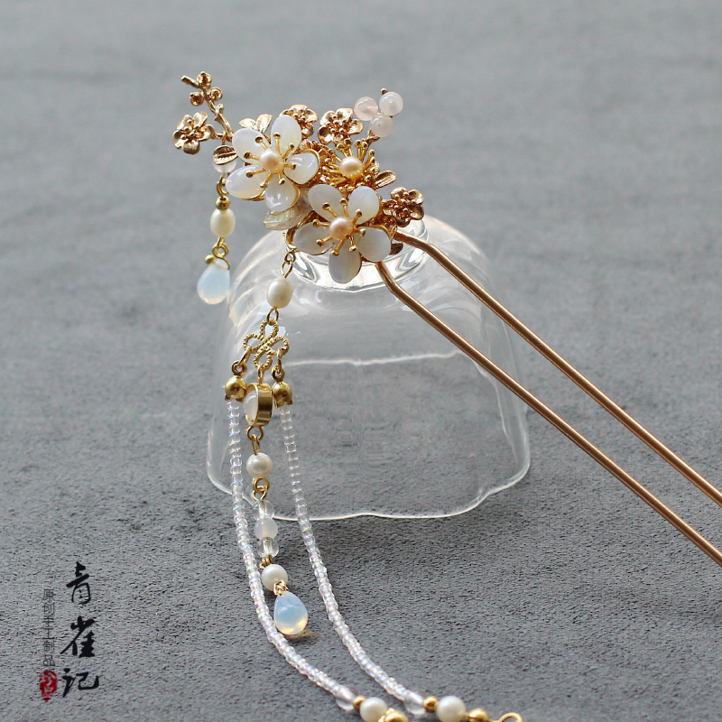 手工步摇仙女汉服头饰发簪复古风