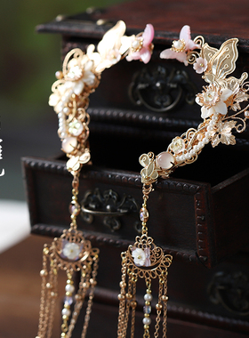 青雀记原创手工古风头饰发夹汉服盘发簪子步摇流苏发饰边夹莺歌令