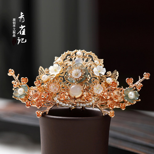 青雀记原创发冠中国风复古皇冠女