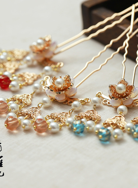 青雀记原创手工汉服头饰古风簪子小钗日常配饰装饰点缀发饰琉璃月