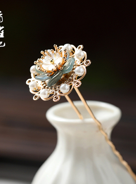 青雀记原创手工简约小清新日常u型发钗复古风古装明制广寒谣小钗