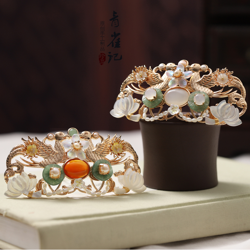 青雀原创风装饰唐宋明制昭君发冠