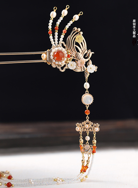 青雀记原创手工古典风头饰汉服明制发钗步摇挑牌长流苏红楼梦彩凤