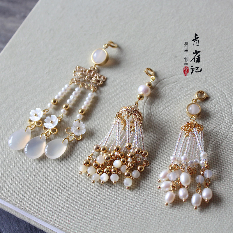 青雀记原创手工制作百搭发簪发钗发梳珠子流苏集合可拆卸珍珠流苏,饰品/流行首饰/时尚饰品新,发饰,淘宝优惠券,粉丝福利购,淘宝优惠卷