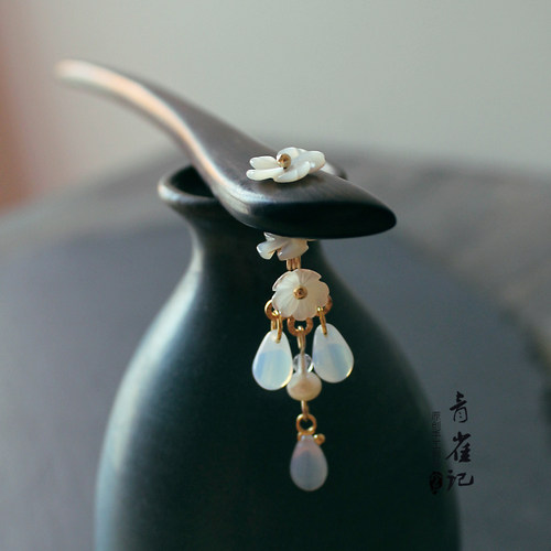 头饰黑檀木发簪古典盘发