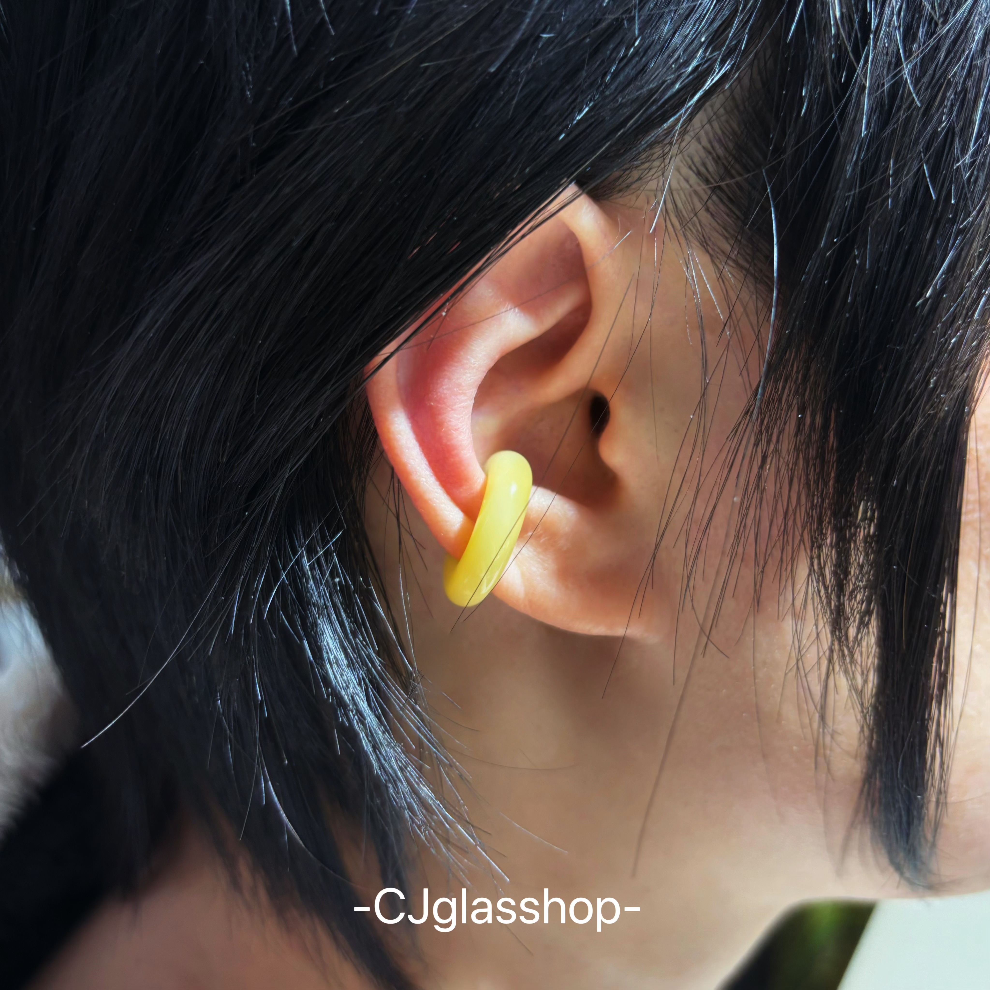CJglasshop-环环相扣 琉璃多巴胺彩色耳骨夹灵动百搭耳环耳夹礼物