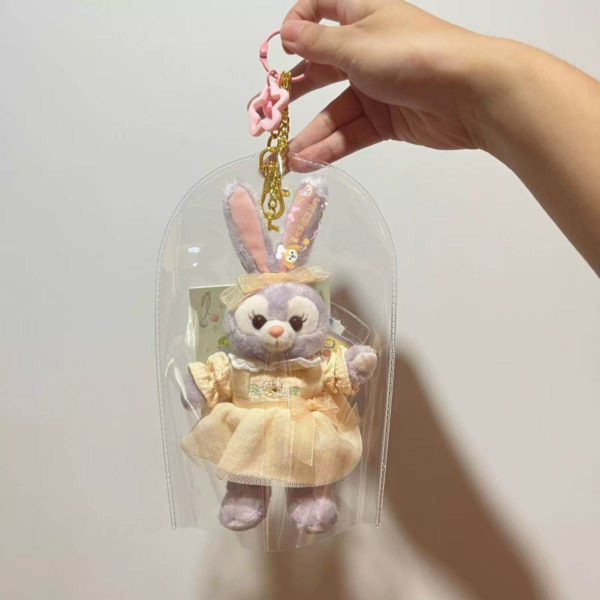 棉花娃娃外出防尘保护套公仔防水防脏迷你雨衣透明花边压纹罩保护,收纳整理,手办收纳盒,淘宝优惠券,粉丝福利购,淘宝优惠卷