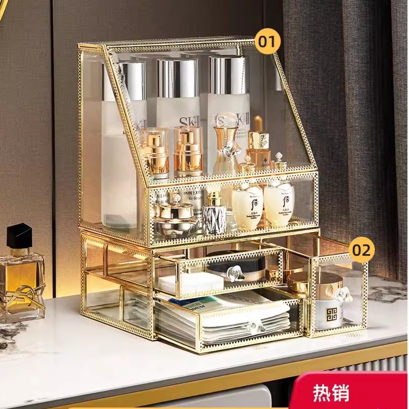 大号防尘化妆品收纳盒面膜桌面