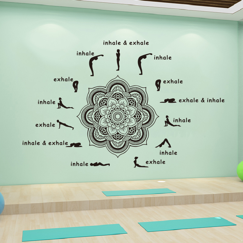 普拉提体式曼陀罗墙贴居家网红墙布置背景瑜伽馆内玻璃门装饰贴纸