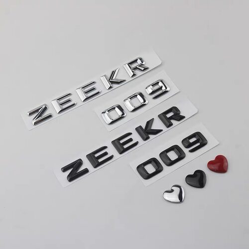 极氪009改装个性黑化爱心车标后尾标尾门ZEEKR英文字母标志车贴