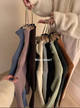 十三行家高货！秋冬款韩版气质显瘦高领内搭打底针织衫