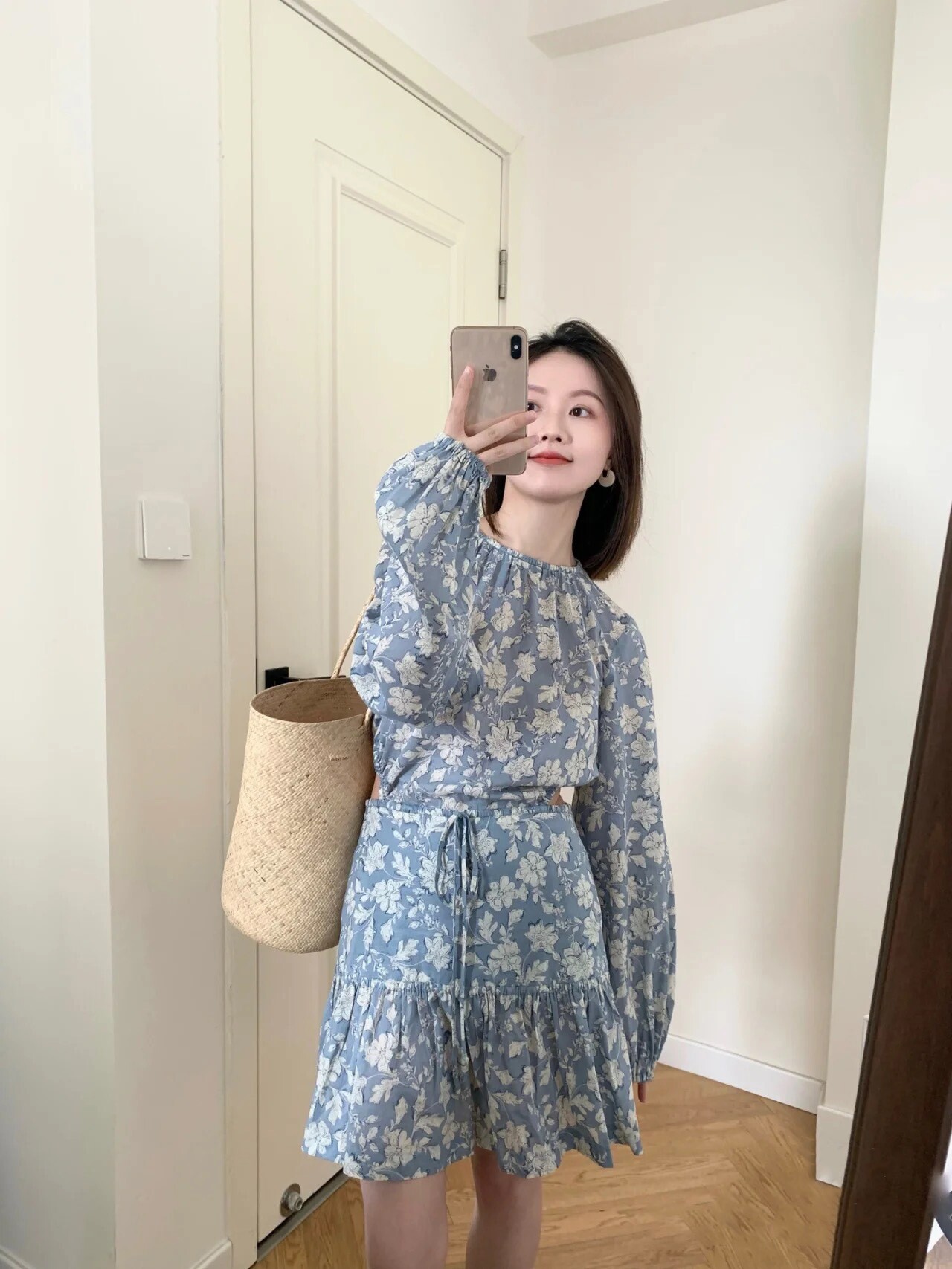 松本夏季新款日系时髦趣味澳洲复古印花连衣裙宽松显瘦舒适长裙