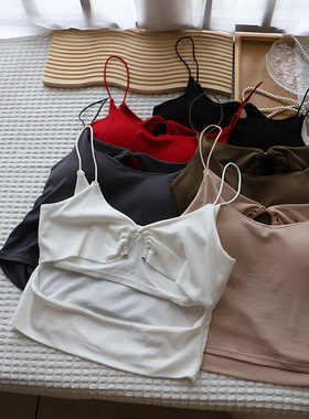 2025夏季新品韩版镂空露背吊带背心女百搭美背文胸上衣