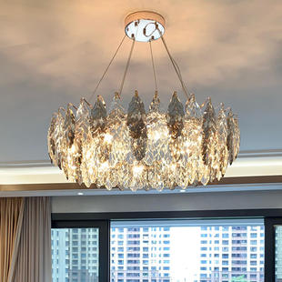 轻奢水晶吊灯后现代简约大气客厅灯餐厅吊灯创意个性 卧室房间灯具