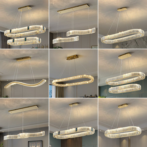 轻奢客厅水晶吊灯现代简约不锈钢