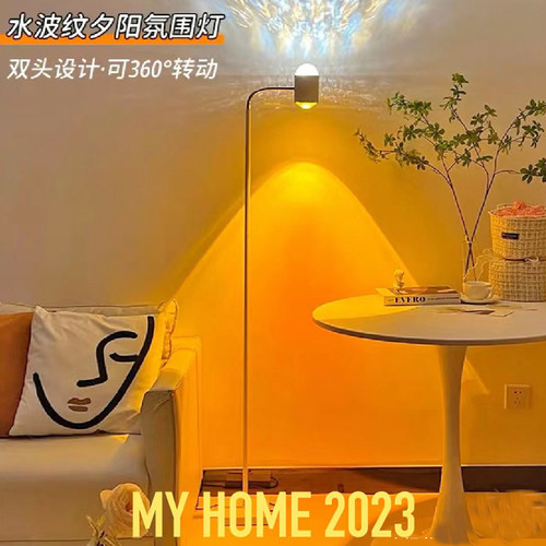 主播铁艺直播间简约水波纹落地灯