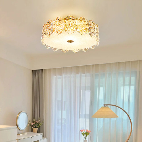 led轻奢卧室书房玻璃吸顶灯具