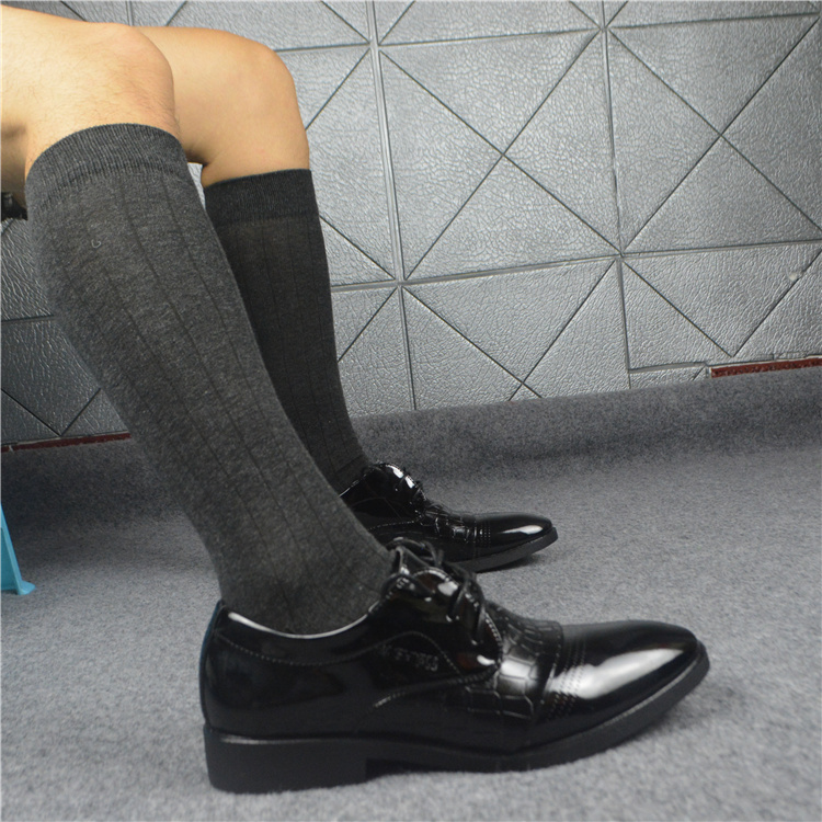 高货长男袜纯棉2双竖条纹大码男