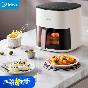 美的（Midea）家用空气炸锅免翻面新款智能烹饪 5.3L MF-KZC5388
