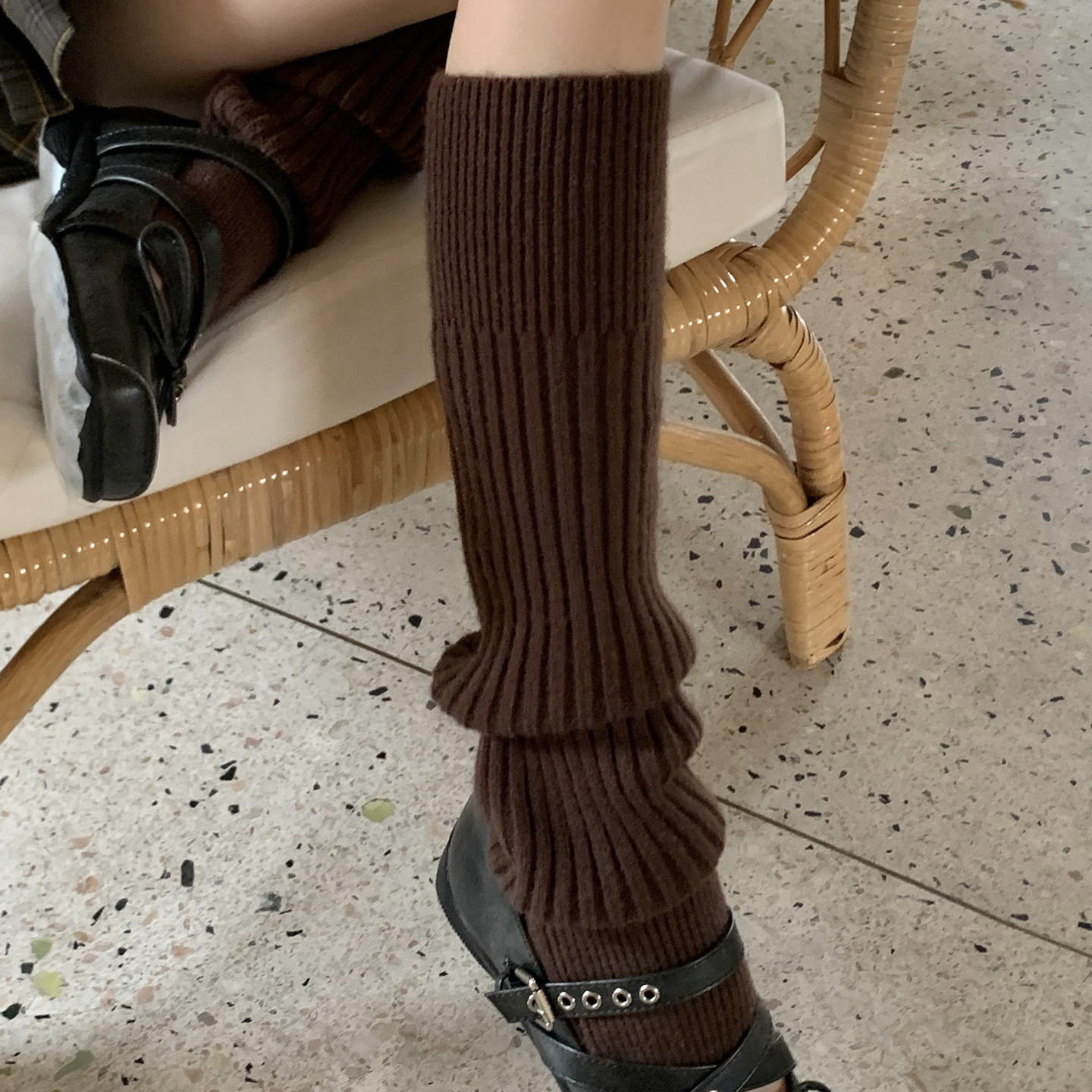 针织袜套堆堆袜踩脚配靴子的腿套