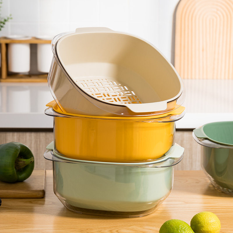双层洗菜盆家用客厅茶几沥水篮厨房水果盘塑料果盘菜篮子篓网红,餐饮具,果盆/果盘/果篮,淘宝优惠券,粉丝福利购,淘宝优惠卷