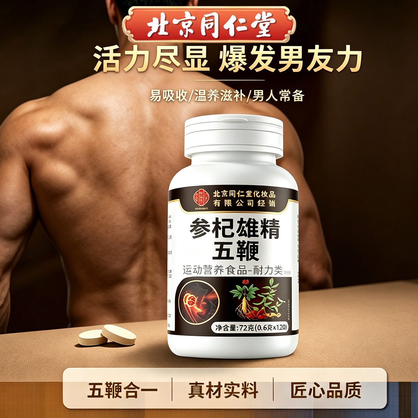 北京同仁堂参杞雄精五鞭片