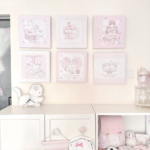 MG原创装饰画可爱猫咪餐厅客厅卧室背景墙布置壁画挂画桌面摆画