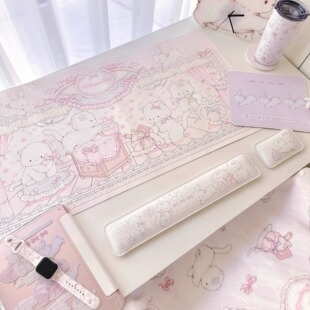 MG原创设计桌垫糯叽叽系列可爱少女心防水皮革电脑鼠标垫宠物餐垫