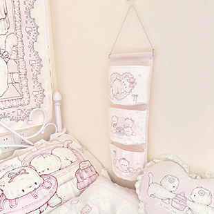 MG原创设计收纳袋团团系列墙挂式收纳袋可爱猫猫门后宿舍收纳袋