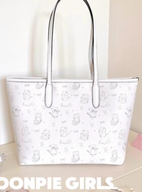 MG原创猫の日记托特包手提大容量学生通勤单肩包百搭印花女包手提