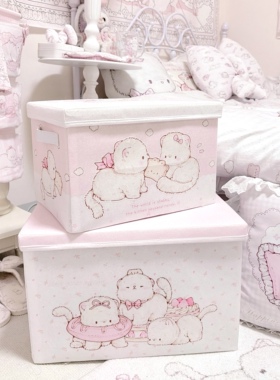 MG原创收纳箱猫咪系列家用被子衣柜折叠储物箱衣物整理神器布艺