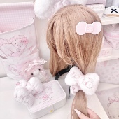 MG原创发圈猫咪系列手工毛绒蝴蝶结少女发饰超大蓬松束发可爱头绳