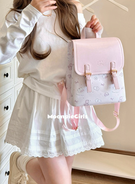 MG原创双肩包猫咪休闲轻便可爱女包粉色新款通勤百搭校园迷你背包