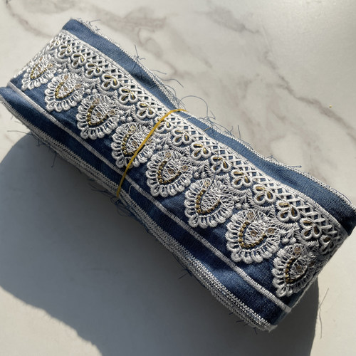 牛仔袖口装饰辅料牛仔裤脚边装饰辅料腰带装饰牛仔裤腿白色花边条