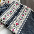 口装 饰牛仔裤 饰辅料牛仔裤 饰辅料腰带装 腿白色花边条 脚边装 牛仔袖