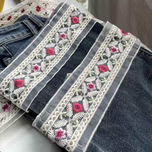 牛仔袖口装饰辅料牛仔裤脚边装饰