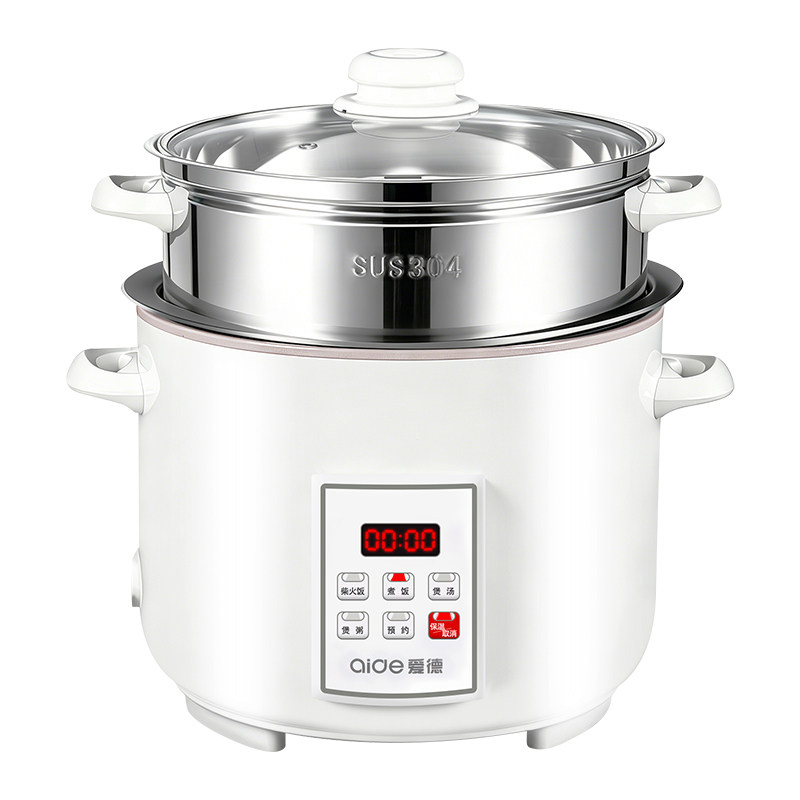 爱德0涂层预约电饭煲煮粥饭3L煲汤加热500W316不锈钢微电脑式智能