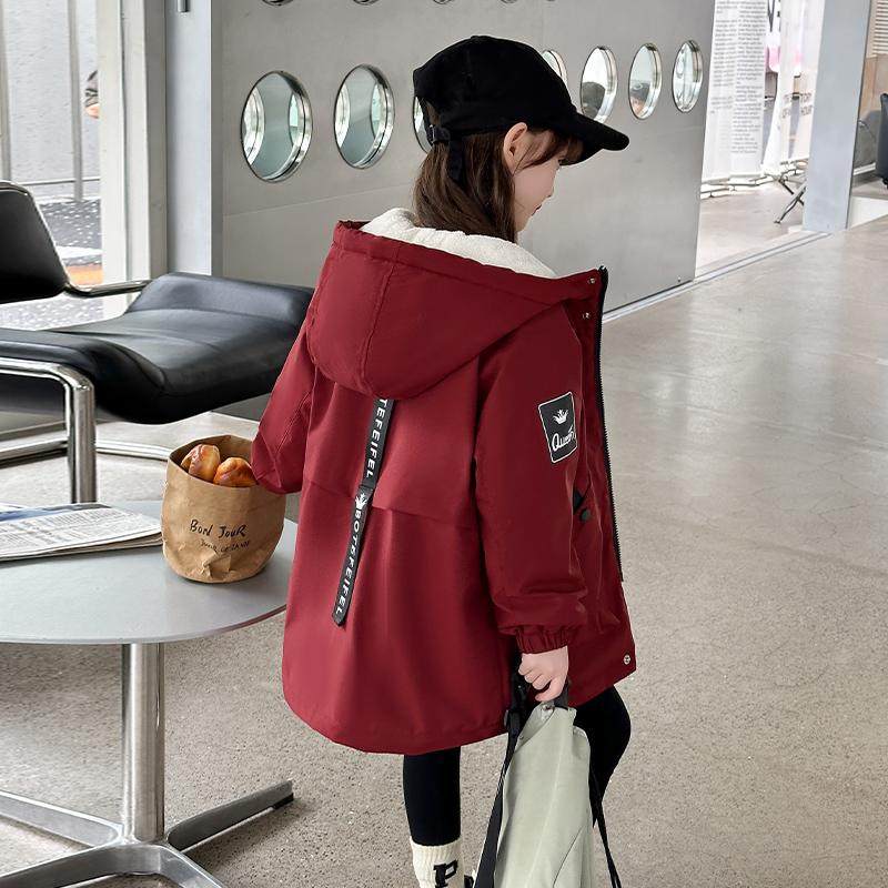 女童棉服冬装2026新款洋气儿童棉衣中长款加厚派克服女孩棉袄外套