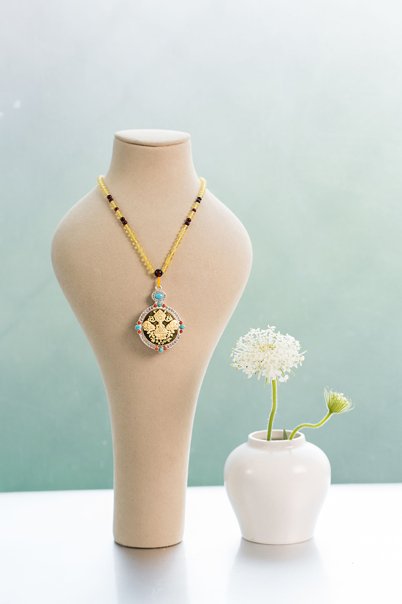 现货佛学院纯银蜜蜡项链