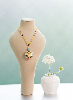 现货佛学院纯银蜜蜡项链