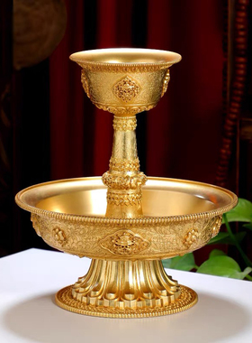 天语龙吟纯铜供护杯藏式家居摆件