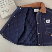 儿童夹棉外套2025日系童装 夹克女童洋气风衣棉服 男童秋冬复古工装