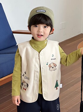 男童秋冬马甲2025新款儿童背心春秋外穿上衣内搭男孩保暖神器马夹