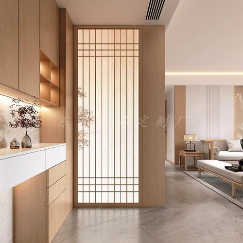 宋代美学格子移门水墨竹屏风隔断